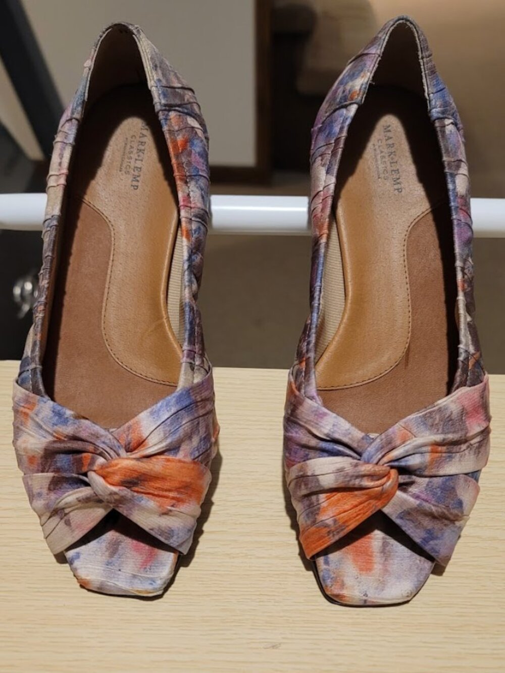 Mark Lemp Classics Floral Print Knotted Bow Flats - Multi-Color - Size 7